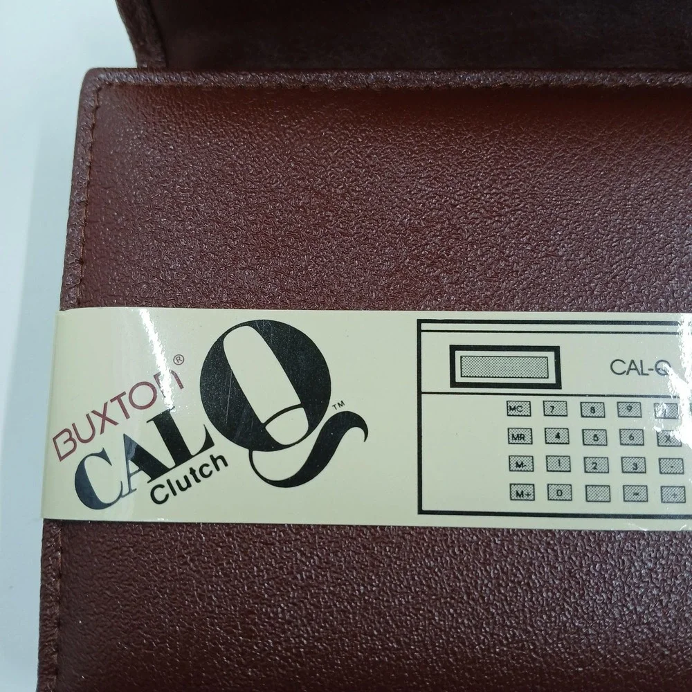Buxton Leather‎ Wallet Checkclutch Womens One Size Brown CAL-Q Calculator New